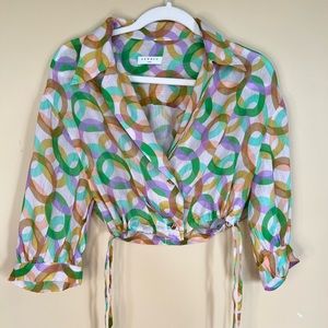 Sandro Philippine Multi-color Crop Top